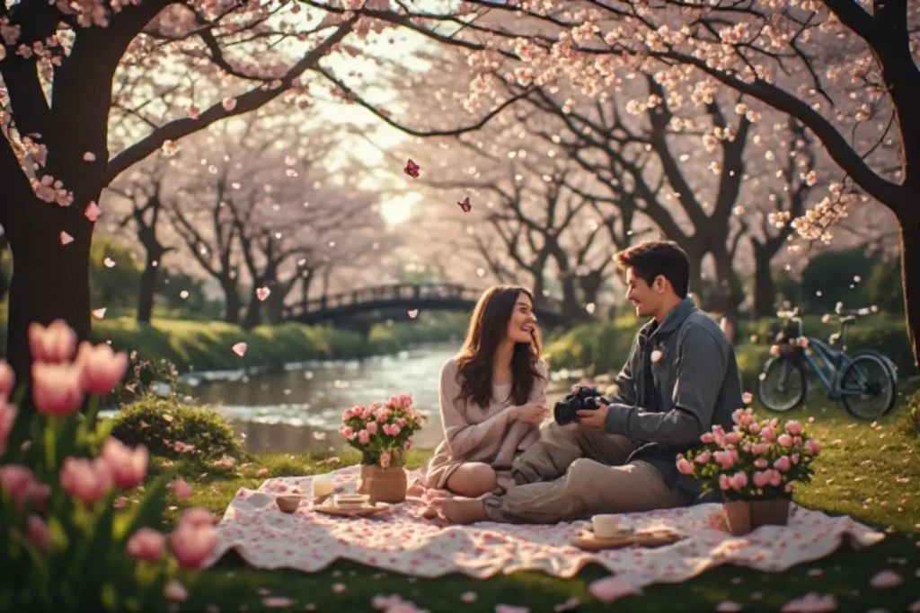 Couple Cherry Blossom Instagram Captions