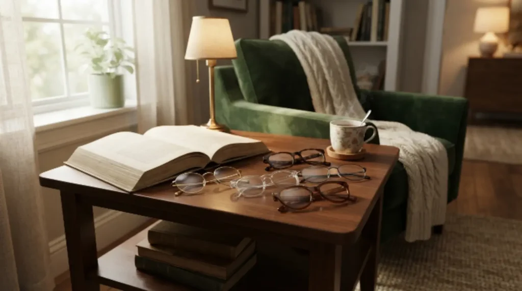 Bookish & Cozy Glasses Captions
