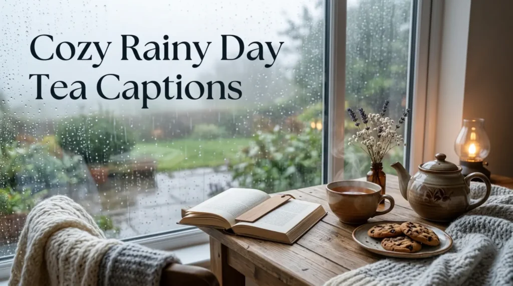 Cozy Rainy Day Tea Captions