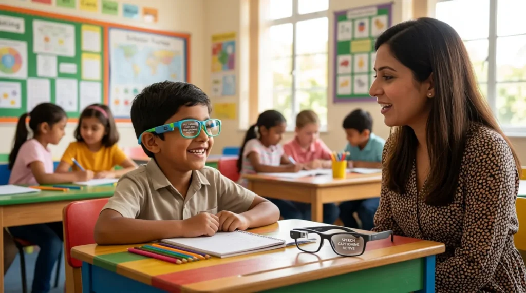 Cute Glasses Captions for Hearing Impaired