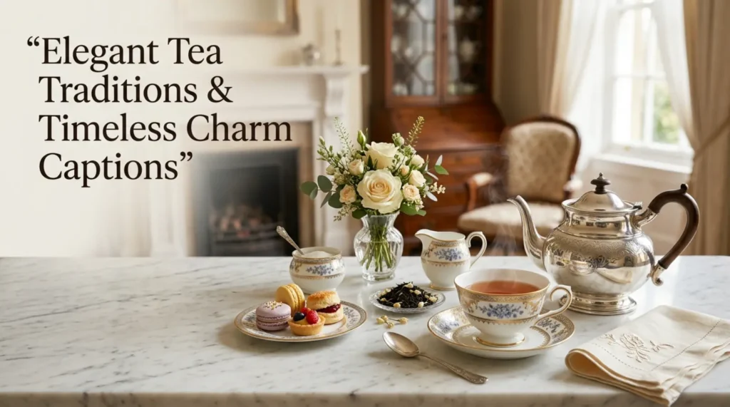 Elegant Tea, Traditions and Timeless Charm Captions 