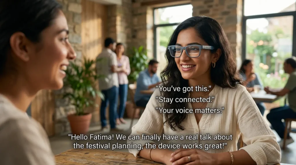 Empowering Glasses Captions for Hearing Impaired