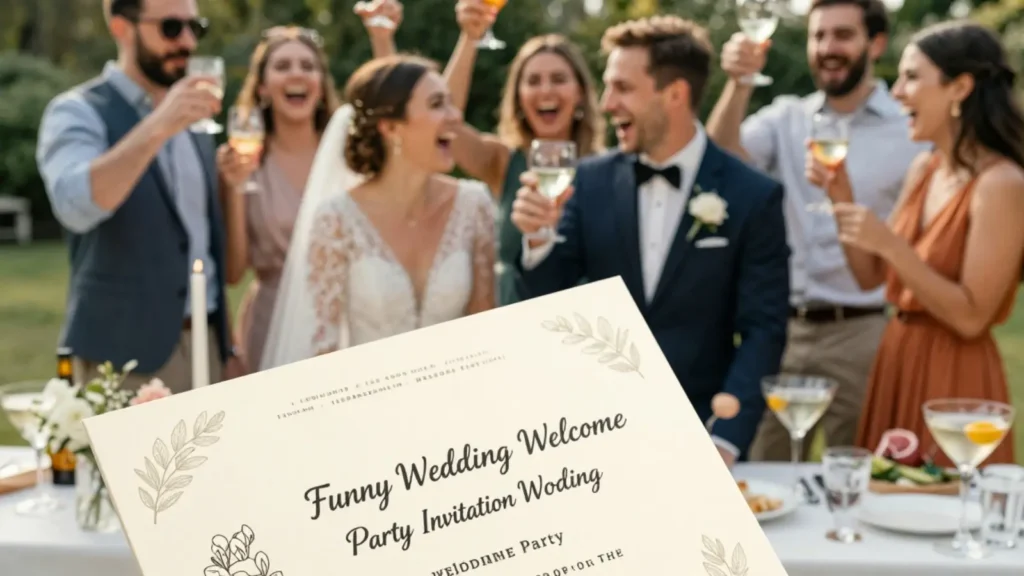 Funny Wedding Welcome Party Invitation Wording
