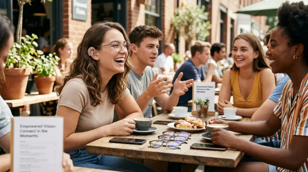 Glasses Captions for Hearing Impaired with Friends