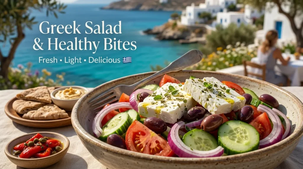 Greek Salad & Healthy Bites Captions 