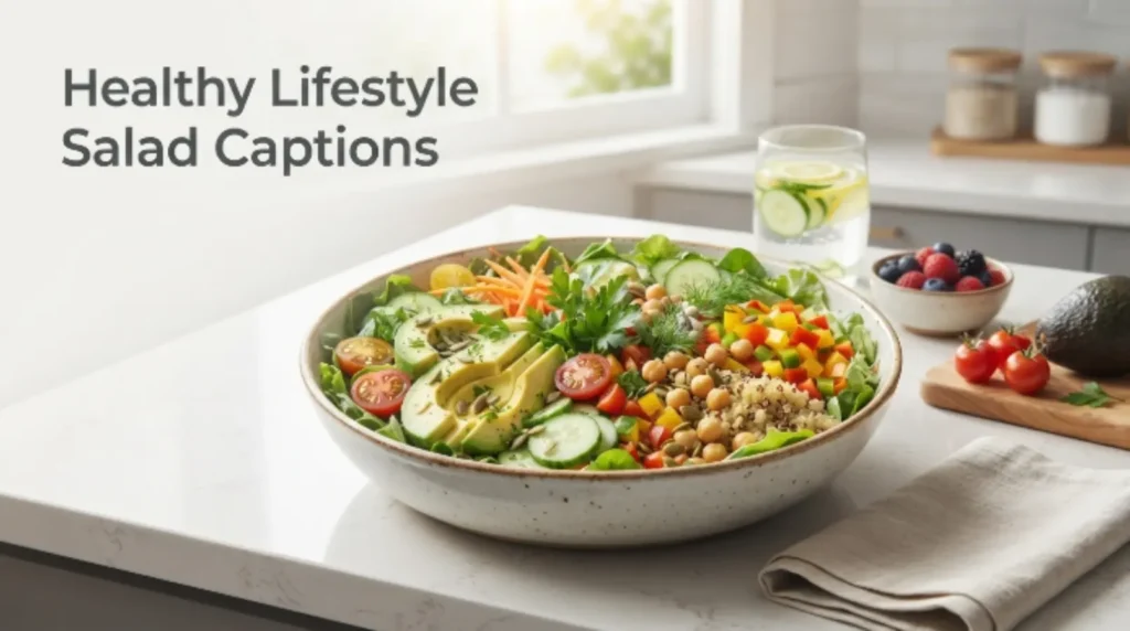 Healthy Lifestyle Salad Captions