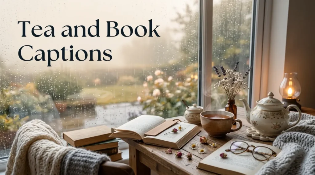 Tea and Book Captions