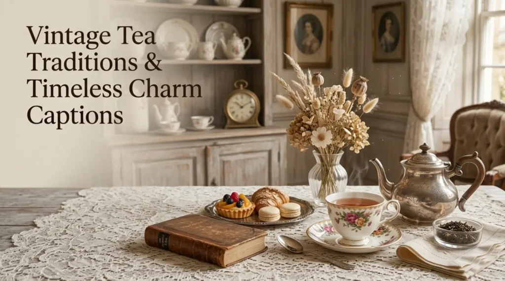 Vintage Tea, Traditions and Timeless Charm Captions