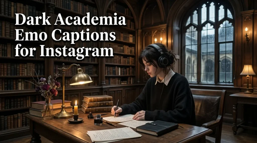 Dark Academia Emo Captions for Instagram