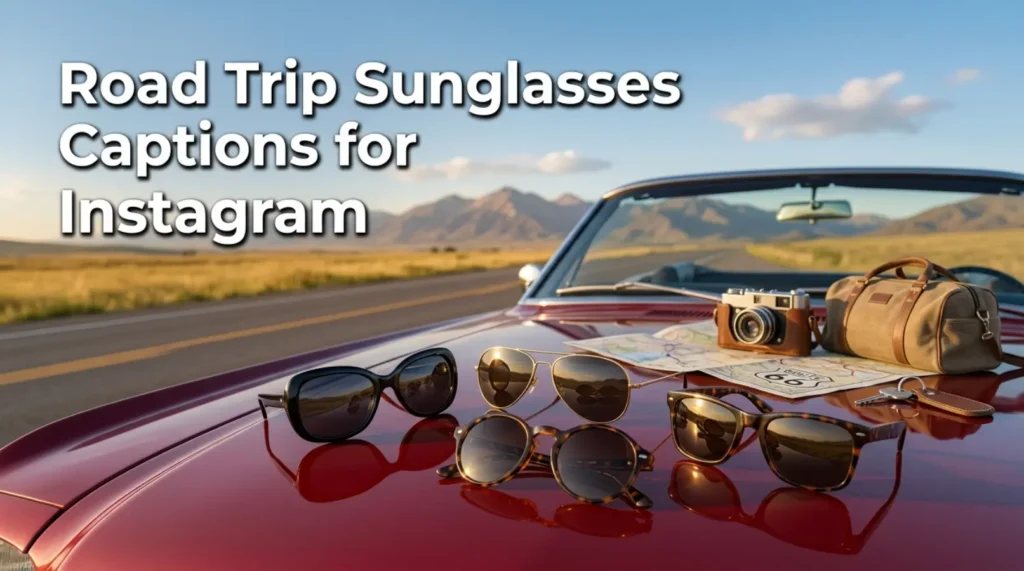 Road Trip Sunglasses Captions for Instagram